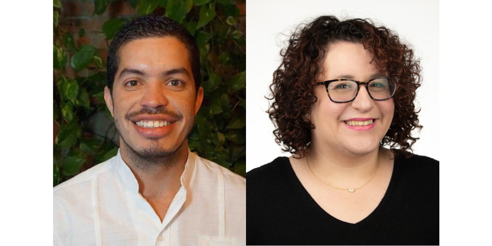 Headshots of Dr. Carlos Faerron Guzman and Amy Ramirez