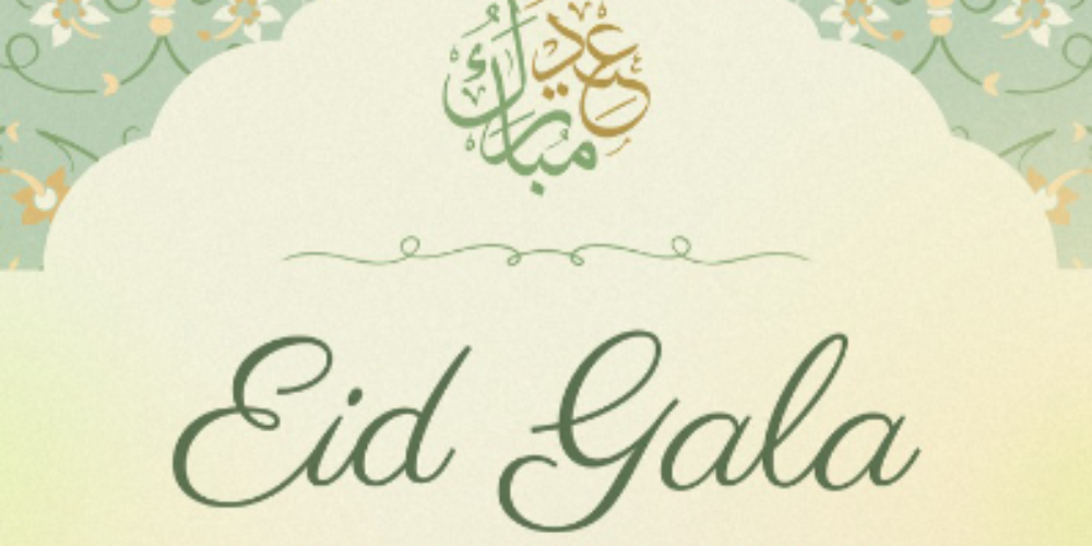 Eid Gala with green and gold design