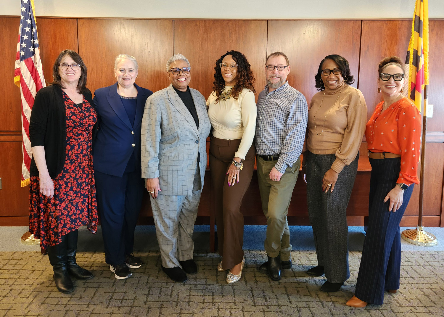 Office of the Senior Vice President, from left to right: Elisa Medina, Karen Park, Dawn Rhodes, Latoya Ludd, Dan Reed, Lisa Crawley, Nicole Palmore