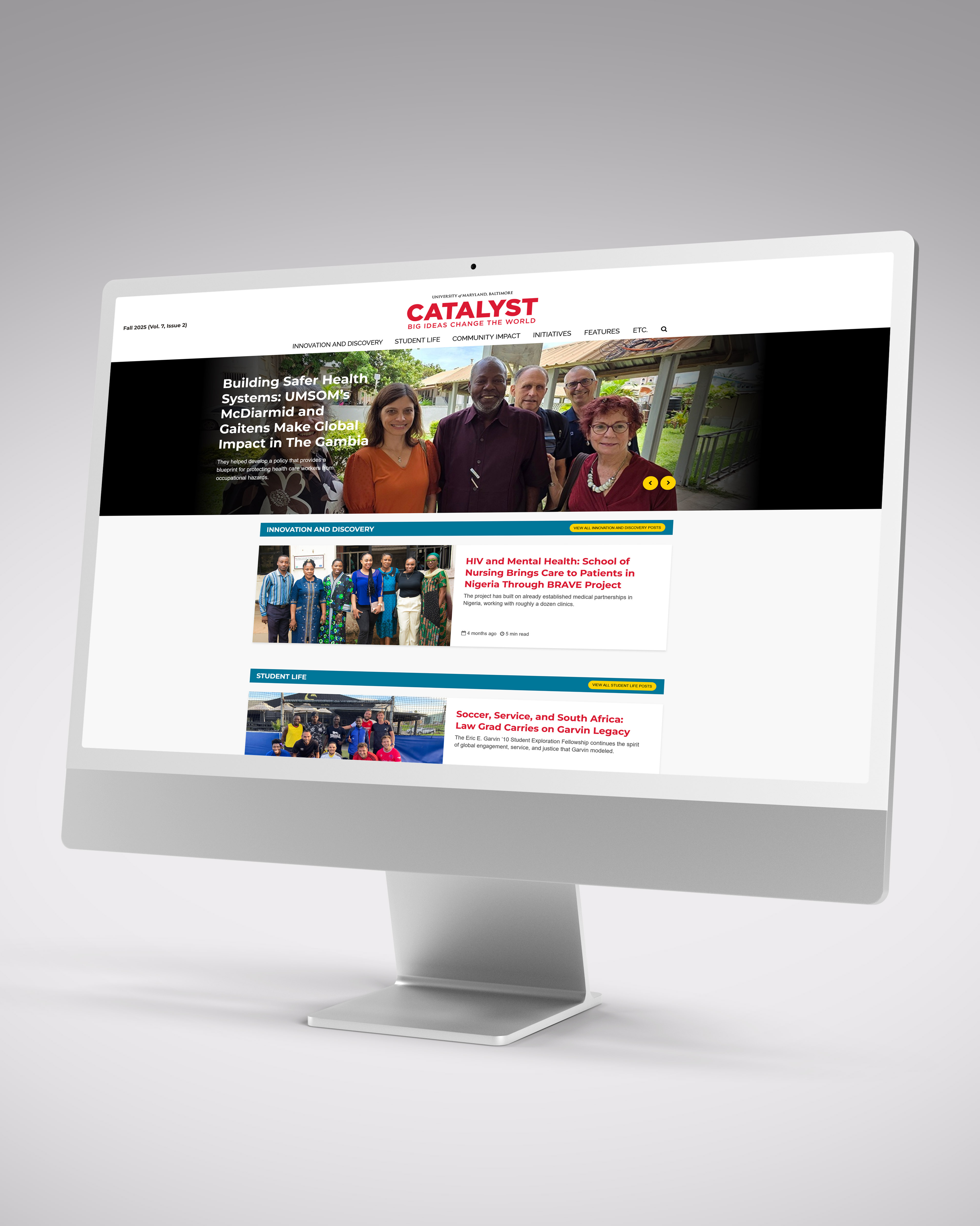 a computer screen showing the CATALYST homepage