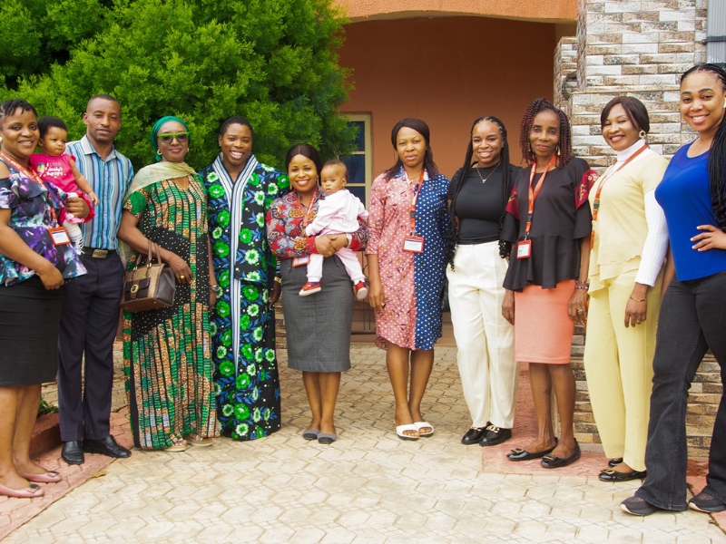 UMB faculty and colleagues in Nigeria gather outside