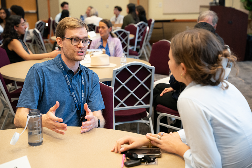 Two people at a table