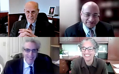 (clockwise from top left) Bruce Jarrell, Jeff Sovern, Renee Laurent and Mark Graber