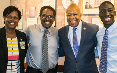 Congressman Elijah Cummings and UMB staff