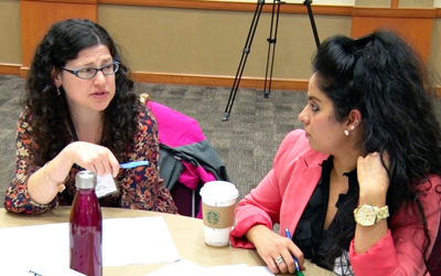 Social work student Constance Scott, left, and law student Yelitza Conover, were among students participating in Interprofessional Education Advocacy Day in Annapolis Feb. 21.