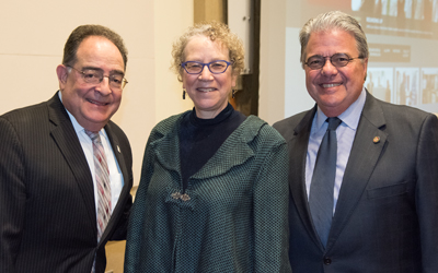 Goldie Blumenstyk with Jay Perman and Robert Caret