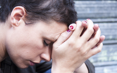Woman appears depressed