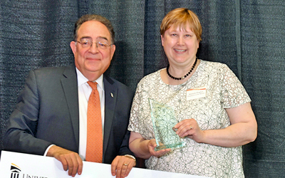 Malinda Hughes, chief of staff in the Office of Academic Affairs and the Graduate School, was named UMB’s Employee of the Year by UMB President Jay A. Perman.