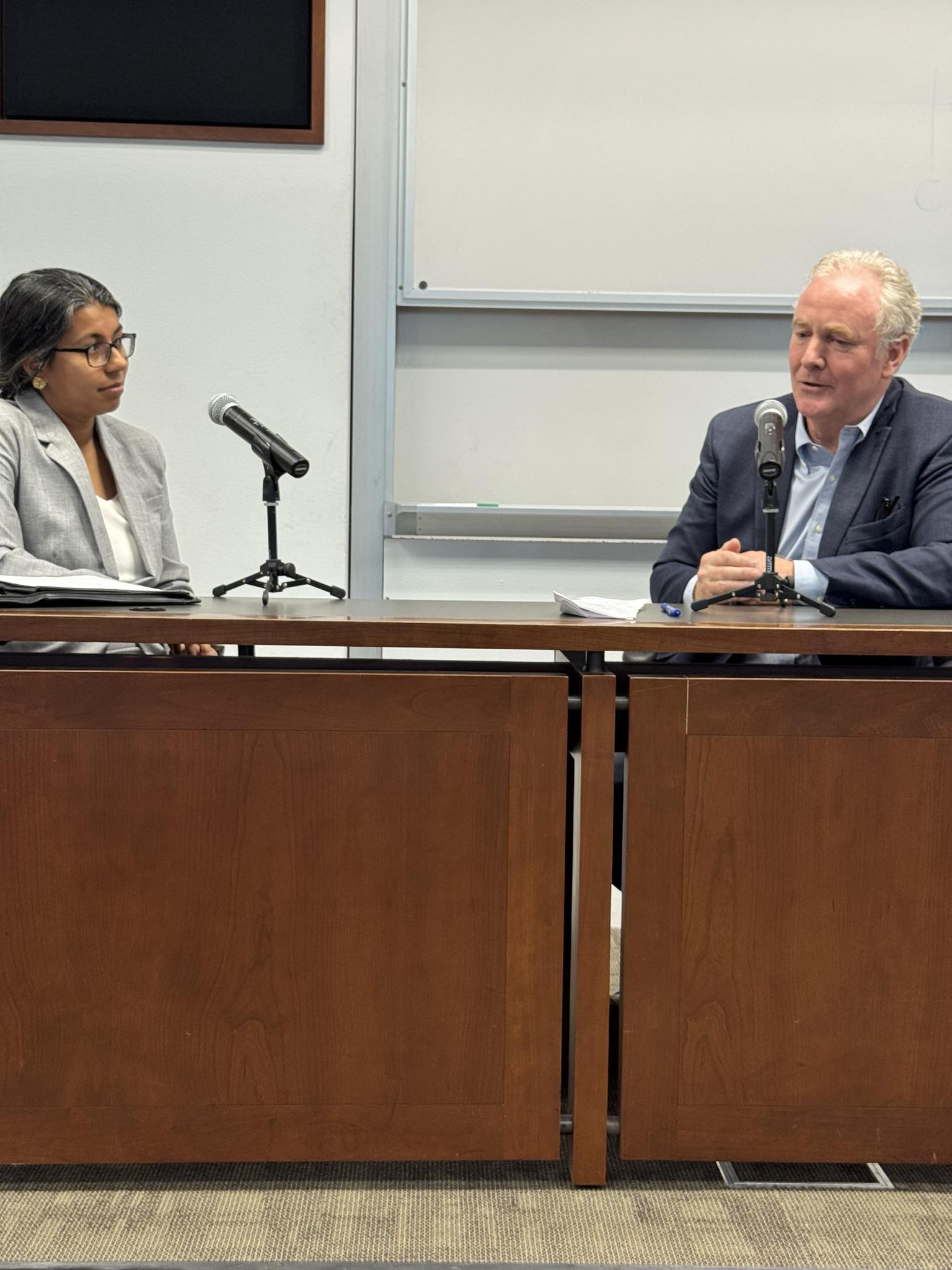 (L-R) Professor Aadhithi Padmanabhan and Sen. Chris Van Hollen