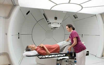 Patient on Varian Pro Beam gantry