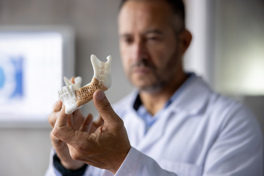 Man holding Jaw Bone